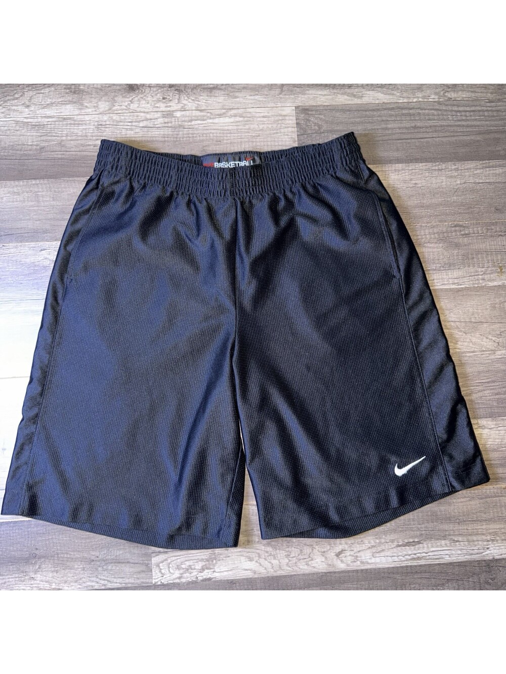 Nike Basketball Shorts- Black Pockets Drawstring Mesh Jersey Mens XL 207630-012